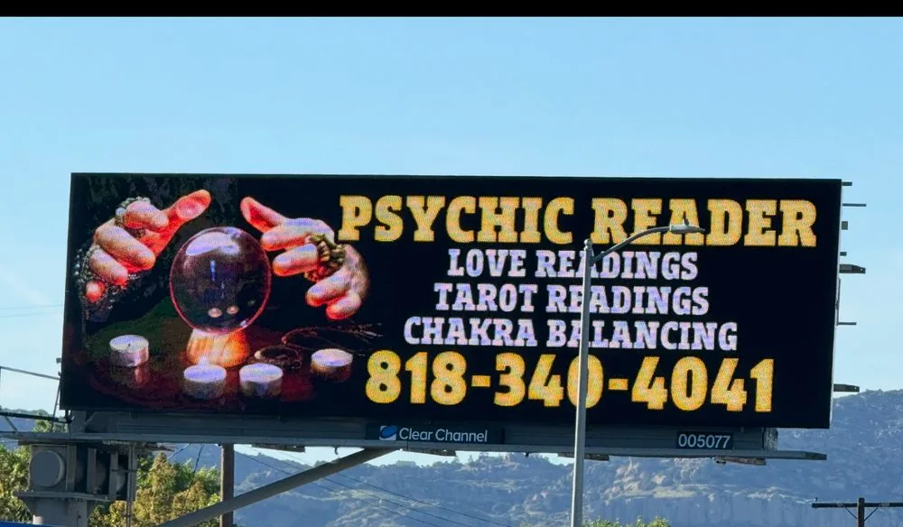 Laura Psychic Reader billboard in Woodland Hills, CA